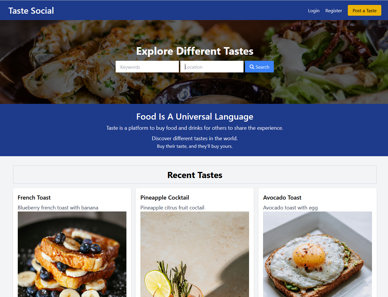 Taste Social Project